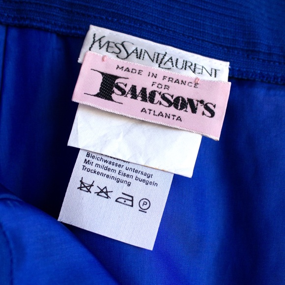 Yves Saint Laurent Encore Vintage S/S 1995 Royal Blue Gold Hearts Jacket Suit - Picture 16 of 16